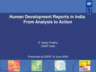 Human Development Reports in India From Analysis to Action