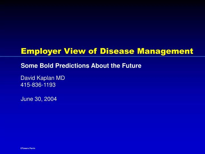 employer view of disease management