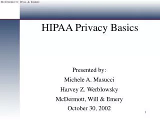 HIPAA Privacy Basics
