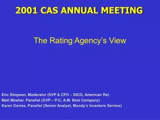 2001 CAS ANNUAL MEETING