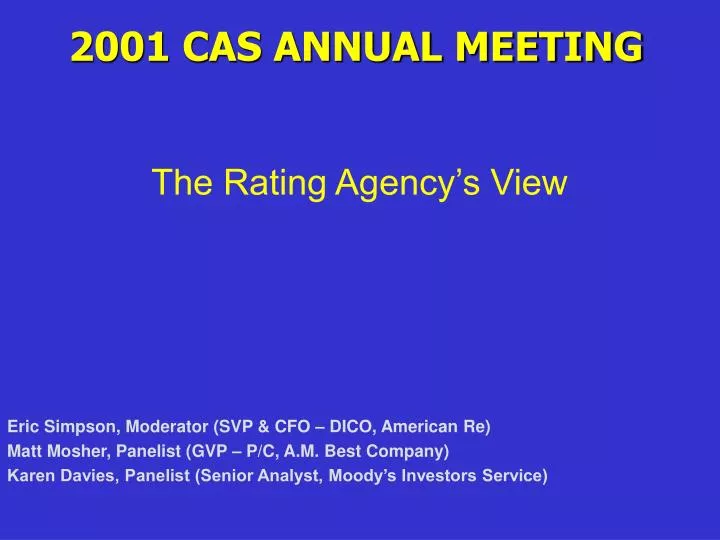 2001 cas annual meeting