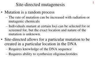 site directed mutagenesis