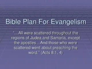 Bible Plan For Evangelism