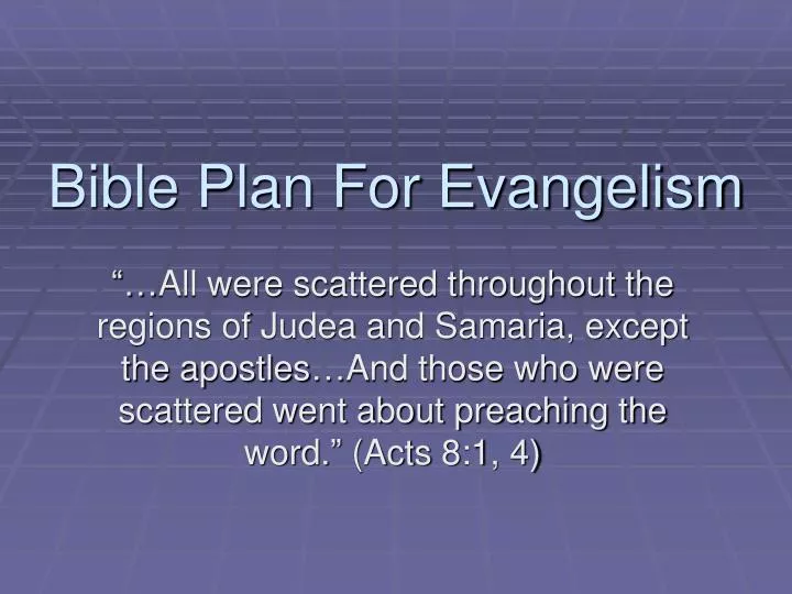 bible plan for evangelism