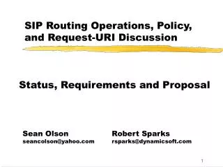 SIP Routing Operations, Policy, and Request-URI Discussion