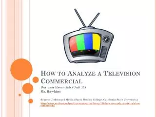 How to Analyze a Television Commercial