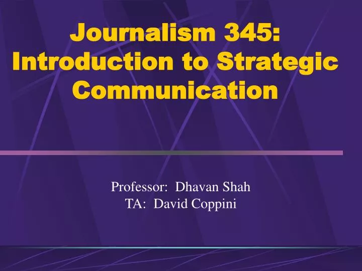 journalism 345 introduction to strategic communication