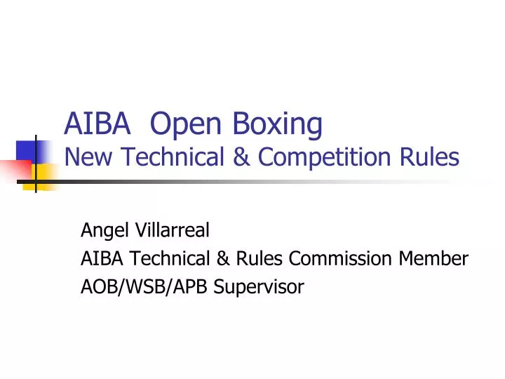aiba open boxing new technical competition rules