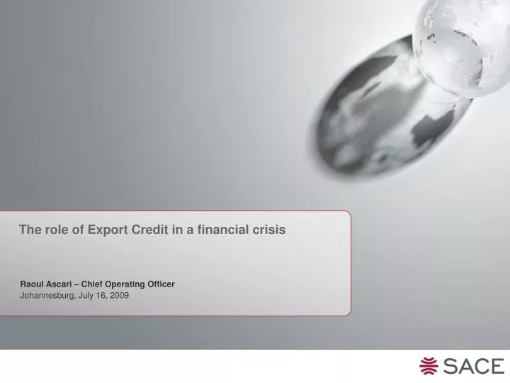 the role of export credit in a financial crisis