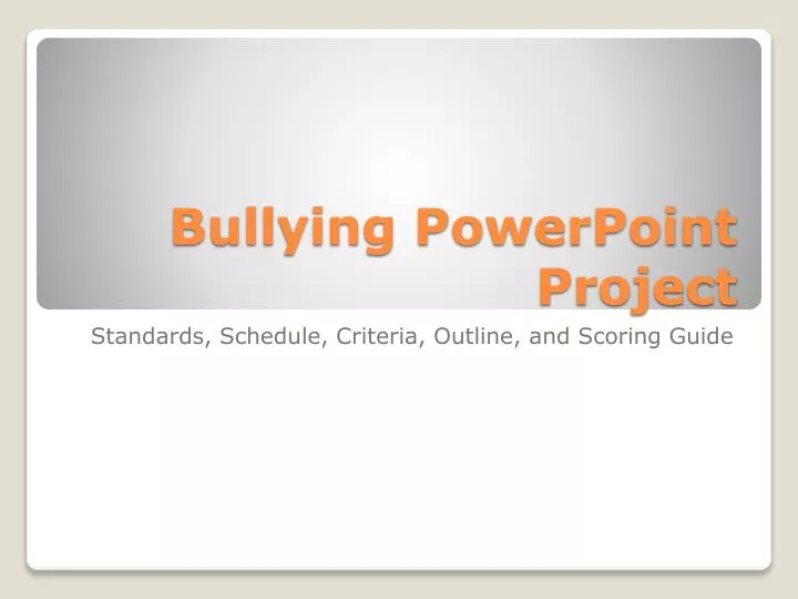 bullying powerpoint project