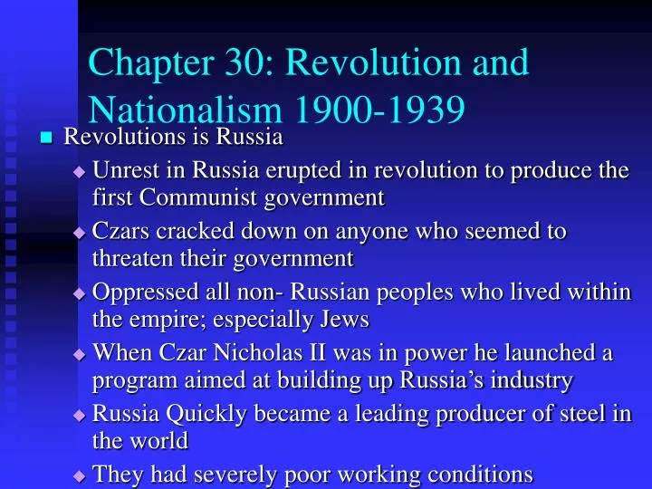 chapter 30 revolution and nationalism 1900 1939