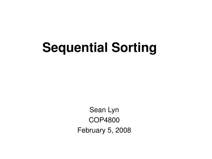 sequential sorting
