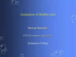 Animation of Bubble Sort