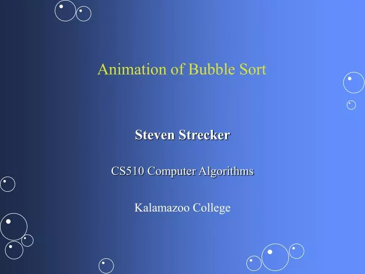 animation of bubble sort