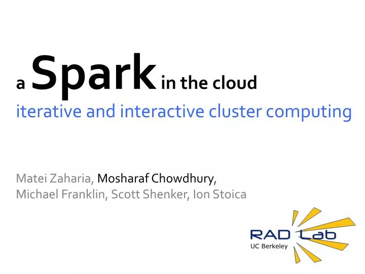 a spark in the cloud