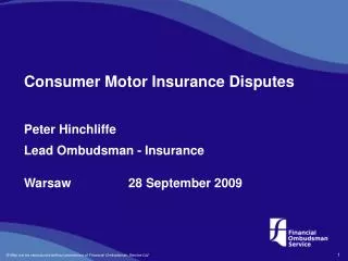 Consumer Motor Insurance Disputes