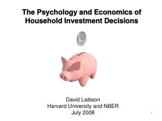 The Psychology and Economics of Household Investment Decisions