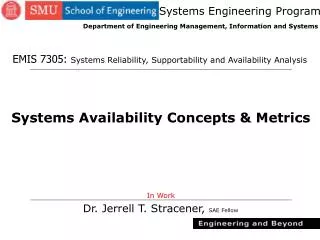 Systems Availability Concepts &amp; Metrics