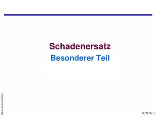 Schadenersatz Besonderer Teil