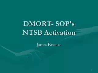 DMORT- SOP's NTSB Activation