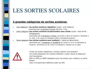 les sorties scolaires