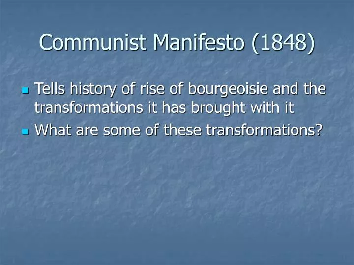 communist manifesto 1848