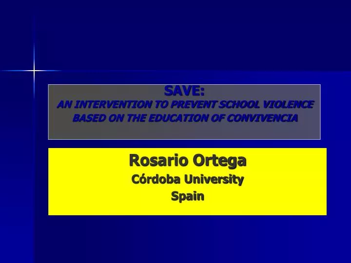 save an intervention to prevent school violence based on the education of convivencia