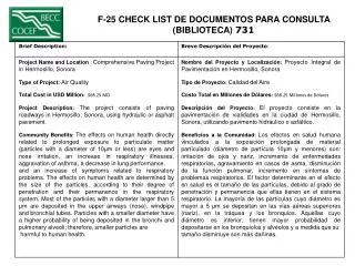 F-25 CHECK LIST DE DOCUMENTOS PARA CONSULTA (BIBLIOTECA) 731