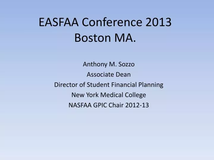 easfaa conference 2013 boston ma