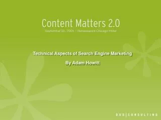 technical aspects of search engine marketing by adam howitt