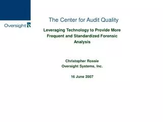 The Center for Audit Quality