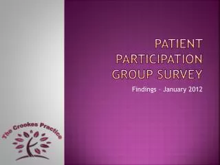 Patient Participation Group Survey