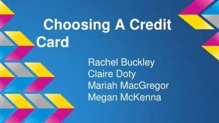 Choosing A Credit Card