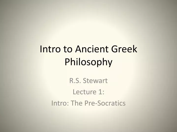 intro to ancient greek philosophy