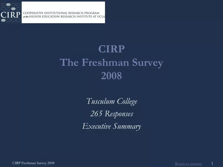 cirp the freshman survey 2008