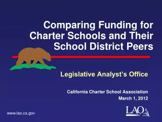 Comparing Funding for Charter Schools and Their School District Peers