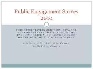 Public Engagement Survey 2010