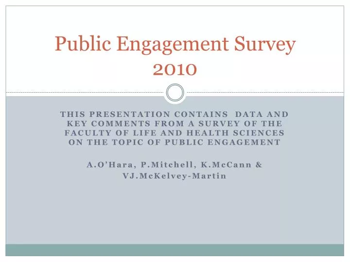 public engagement survey 2010
