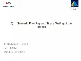 Scenario Planning and Stress Testing of the Portfolio