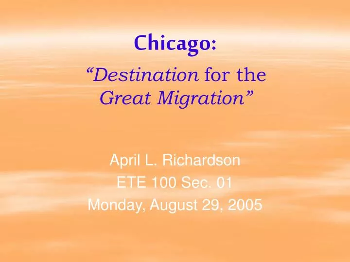 chicago destination for the great migration