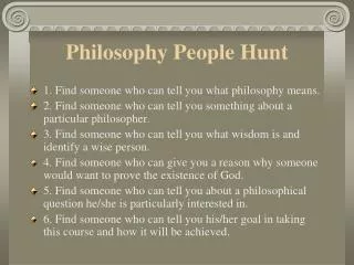 Philosophy People Hunt