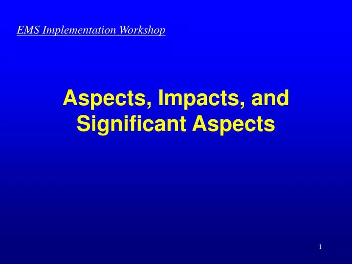 aspects impacts and significant aspects
