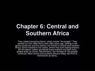 Chapter 6: Central and Southern Africa