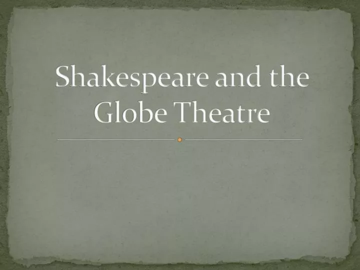shakespeare and the globe theatre