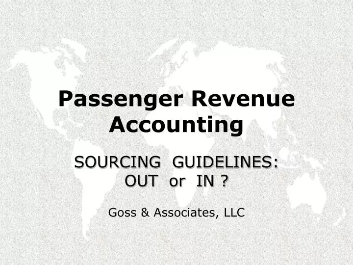 passenger revenue accounting