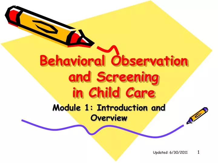 behavioral observation and screening in child care