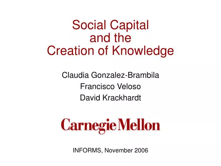 social capital and the creation of knowledge