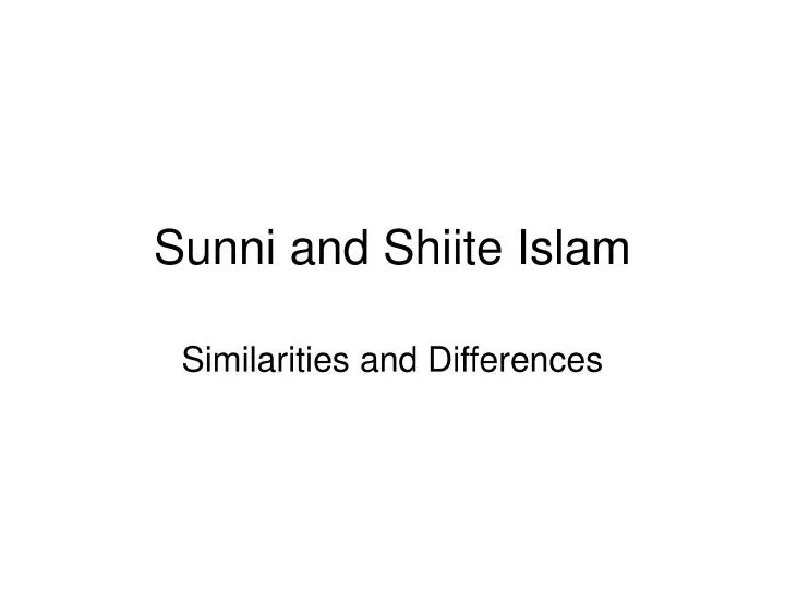sunni and shiite islam