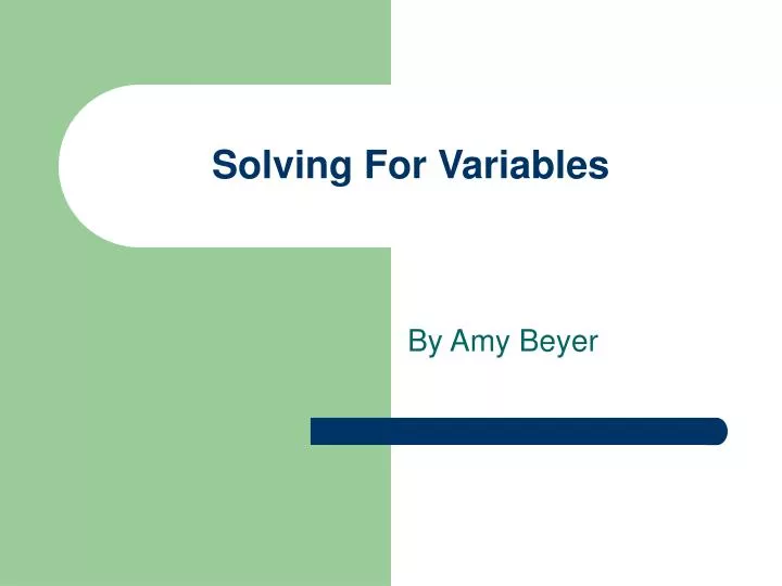 solving for variables