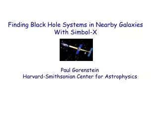 Finding Black Hole Systems in Nearby Galaxies With Simbol-X